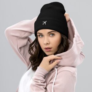 Gorro con bordado de avión
